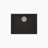 1.0 BOWL W/O DRAIN BOARD QUARTZ SINK (DEPTH 8INCH) ELEX - NIRALI -  ( BLACK GRANITE - QUARTZ PREMIUM RANGE - 600x465 mm - 23.6inchX18.3inch )