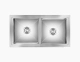 SS SINK 2.0 BOWL W/O DRAIN BOARD WITH SILICON PREMIUM ROLL MAT , 1 VEG TRAY SMALL , 2 STRAINER (DEPTH 9INCH) ELTON - NIRALI -  ( SATIN - EXPELL SINK - 1145x510 mm - 45inchX20inch )