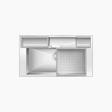 SS SINK 1.0 BOWL W/O DRAIN BOARD WITH 3 TRAYS , 1 PROTECTIVEWIRE (DEPTH 9INCH)ERA - NIRALI -  ( SATIN - EXPELL SINK - 915x514 mm - 36inchX20inch )
