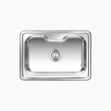 SS SINK 1.0 BOWL W/O DRAIN BOARD (DEPTH 8  )EUREKA DELUX SMALL - NIRALI -  ( SATIN - D SIGNO - 625x445 mm - 24.5inchX17.5inch )
