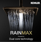 RAIN MAX SQUARE RH DUAL CORE SHOWERHEAD - KOHLER PREMIUM -  ( CHROME - PREMIUM - 256x256 mm - 10inchX10inch )