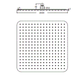ULTRA THIN SS RAIN SHOWER 300 MM SQUARE - HINDWARE FAUCETS -  ( POLISHED CHROME - GEOMETRIC SHOWERS - 300x300 mm - 11.8inchx11.8inch )