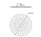 ULTRA THIN SS RAIN SHOWER 400 MM ROUND - HINDWARE FAUCETS -  ( POLISHED CHROME - URBAN SHOWERS - 0x400 mm - 0inchx16inch )