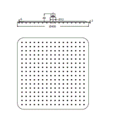 ULTRA THIN SS RAIN SHOWER 400 MM SQUARE - HINDWARE FAUCETS -  ( POLISHED CHROME - GEOMETRIC SHOWERS - 400x400 mm - 15.7inchx15.7inch )