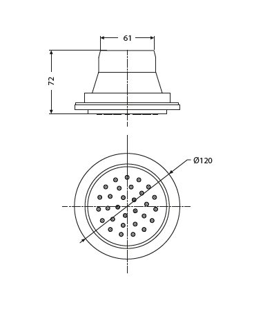 BODY SHOWER 120 MM ROUND (BRASS) - HINDWARE FAUCETS -  ( POLISHED CHROME - URBAN SHOWERS - 0x120 mm - 0inchx4.8inch )