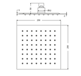 ULTRA THIN SHOWER 250 MM SQUARE - HINDWARE FAUCETS -  ( POLISHED CHROME - GEOMETRIC SHOWERS - 250x250 mm - 10inchx10inch )