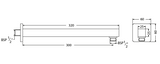 SHOWER ARM 304 MM SQUARE WT FLANGE - HINDWARE FAUCETS -  ( POLISHED CHROME - SHOWER ARM - 0x304 mm - 0inchX12inch )