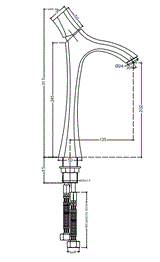 SINGLE LEVER BASIN MIXER TALL - HINDWARE FAUCETS -  ( POLISHED CHROME - ARMADA-GLAMOUR - 0x15 mm - 0inchX0.5inch )
