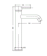 SINGLE LEVER BASIN MIXER TALL - HINDWARE FAUCETS -  ( POLISHED CHROME - FLORA-NEO CLASSIC - 0x15 mm - 0inchX0.5inch )