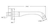SHOWER ARM HEAVY CASTED BODY - HINDWARE FAUCETS -  ( POLISHED CHROME - SHOWER ARM - 0x0 mm - 0inchx0inch )