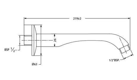 SHOWER ARM HEAVY CASTED BODY - HINDWARE FAUCETS -  ( POLISHED CHROME - SHOWER ARM - 0x0 mm - 0inchx0inch )