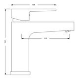 SINGLE LEVER BASIN MIXER - HINDWARE FAUCETS -  ( POLISHED CHROME - ELEMENT-URBAN - 0x15 mm - 0inchX0.5inch )