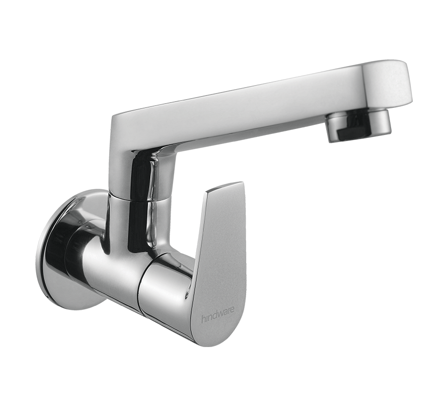 (PRUN)SINK COCK SWIVEL SPOUT-WALL MOUNT - HINDWARE FAUCETS -  ( POLISHED CHROME - ELEMENT-URBAN - 0x15 mm - 0inchX0.5inch )