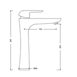 SINGLE LEVER BASIN MIXER TALL - HINDWARE FAUCETS -  ( POLISHED CHROME - FLUID-URBAN - 0x15 mm - 0inchX0.5inch )