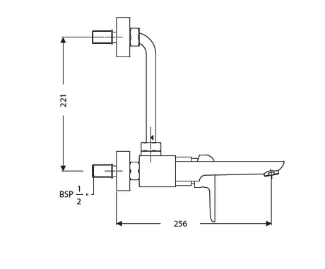 S/L BATH & OH SHOWER MIXER (EXP) - HINDWARE FAUCETS -  ( POLISHED CHROME - FLUID-URBAN - 0x15 mm - 0inchX0.5inch )
