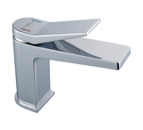 SINGLE LEVER BASIN MIXER - HINDWARE FAUCETS -  ( POLISHED CHROME - EDGE-GEOMETRIC - 0x15 mm - 0inchX0.5inch )
