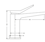 SINGLE LEVER BASIN MIXER - HINDWARE FAUCETS -  ( POLISHED CHROME - EDGE-GEOMETRIC - 0x15 mm - 0inchX0.5inch )