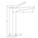 SINGLE LEVER BASIN MIXER TALL - HINDWARE FAUCETS -  ( POLISHED CHROME - EDGE-GEOMETRIC - 0x15 mm - 0inchX0.5inch )