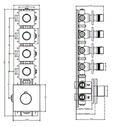 THERMOSTAT- 4 WAY - HINDWARE FAUCETS -  ( POLISHED CHROME - THERMOSTAT - 0x15 mm - 0inchX0.5inch )