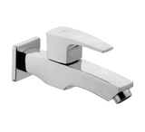 (PRUN) BIB COCK WITH WALL FLANGE - HINDWARE FAUCETS -  ( POLISHED CHROME - AVIOR-GEOMETRIC - 0x15 mm - 0inchX0.5inch )