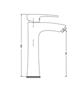 SINGLE LEVER BASIN MIXER TALL - HINDWARE FAUCETS -  ( BLACK - AVIOR-HUES - 0x15 mm - 0inchX0.5inch )