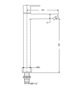 (PRUN) PILLAR COCK TALL - HINDWARE FAUCETS -  ( POLISHED CHROME - ASPIRO-URBAN - 0x15 mm - 0inchX0.5inch )