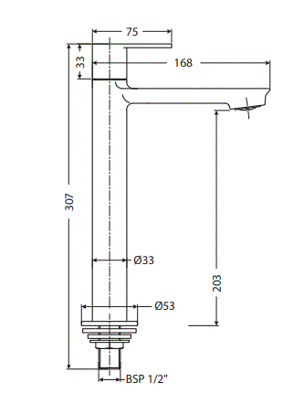 PILLAR COCK TALL - HINDWARE FAUCETS - (CHROME -  - 0x15 mm - 0inchX0.5inch)