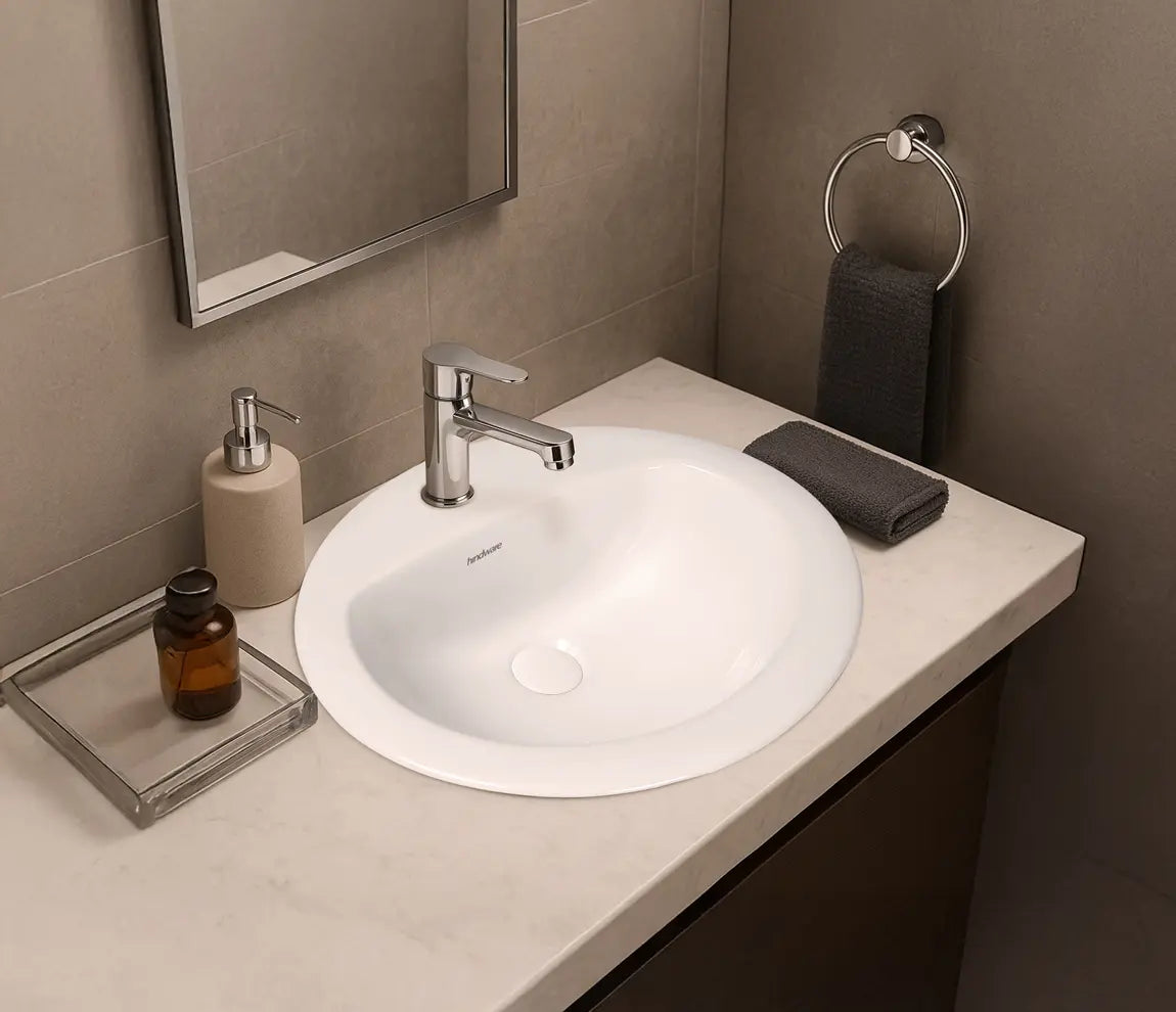 SINGLE LEVER BASIN MIXER SHORT - HINDWARE FAUCETS -  ( POLISHED CHROME - FLUID-URBAN - 0x15 mm - 0inchX0.6inch )