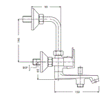 WALL MIXER 3 IN 1 - HINDWARE FAUCETS -  ( POLISHED CHROME -  - 0x15 mm - 0inchX0.5inch )