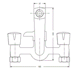 WALL MIXER TELEPHONIC WITH CRUTCH - HINDWARE FAUCETS -  ( POLISHED CHROME - CONTESSA NEO-NEO CLASSIC - 0x15 mm - 0inchX0.5inch )