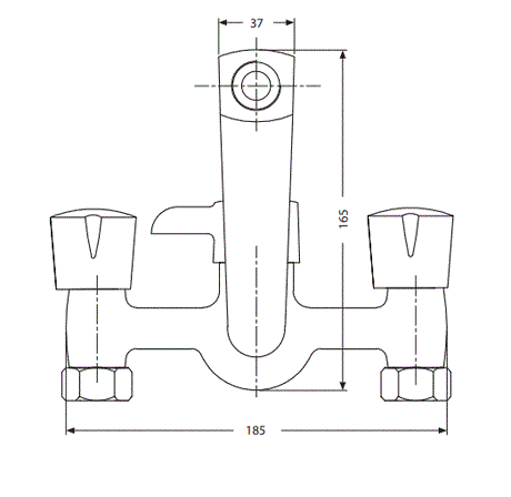 WALL MIXER TELEPHONIC WITH CRUTCH - HINDWARE FAUCETS -  ( POLISHED CHROME - CONTESSA NEO-NEO CLASSIC - 0x15 mm - 0inchX0.5inch )