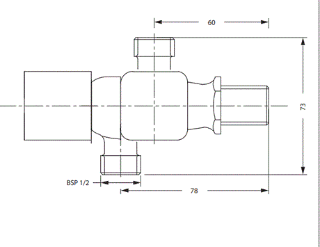 ANGULAR STOP COCK 2 IN 1 - HINDWARE FAUCETS -  ( POLISHED CHROME - DOVE-NEO CLASSIC - 0x15 mm - 0inchX0.5inch )