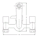 WALL MIXER TELEPHONIC WITH CRUTCH - HINDWARE FAUCETS -  ( POLISHED CHROME - DOVE-NEO CLASSIC - 0x15 mm - 0inchX0.5inch )