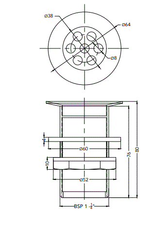 WASTE COUPLING 32 MM (FULL THREAD) - HINDWARE FAUCETS -  ( BLACK - HUES-DRAINS - 0x0 mm - 0inchx0inch )