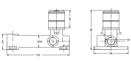 CONC BODY FOR WALL MOUNTED BASIN MIXER - HINDWARE FAUCETS -  ( POLISHED CHROME - ADDONS - 0x15 mm - 0inchX0.5inch )