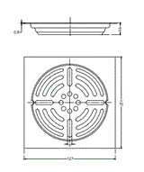 SQUARE DRAIN JALI 127 MM  CIRCULAR - HINDWARE FAUCETS -  ( POLISHED CHROME - ADDONS - 0x127 mm - 0inchX5inch )