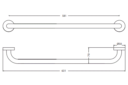 TOWEL BAR - HINDWARE FAUCETS -  ( BLACK - ACCESSORIES-HUES - 0x600 mm - 0inchX24inch )