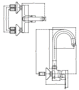 SINGLE-LEVER SINK MIXER W/M FLEXIBLE - HINDWARE FAUCETS - (GREY -  - 0x15 mm - 0inchX0.5inch)