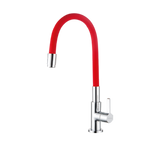 SINK COCK FLEXIBLE SPOUT-TABLE MOUNT (RED) - HINDWARE FAUCETS -  ( POLISHED CHROME - KITCHEN TAP-GLAMOUR - 0x15 mm - 0inchX0.5inch )