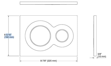LYNK PNEUMATIC FACEPLATE - KOHLER PREMIUM -  ( GLOSSY BLACK - PREMIUM - 0x15 mm - 0inchX0.6inch )