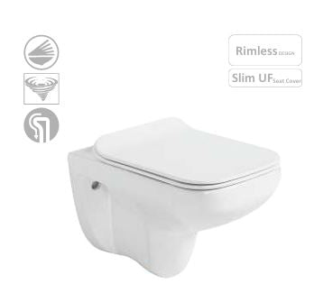 WALL HUNG TORNADO FLSH RIMLSS W/UF S.CVR - GLOCERA SWARE -  ( STAR WHITE - FAIRY - 0x0 mm - 0inchx0inch )