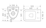 WALL HUNG TORNADO FLSH RIMLSS W/UF S.CVR - GLOCERA SWARE -  ( STAR WHITE - FAIRY - 0x0 mm - 0inchx0inch )