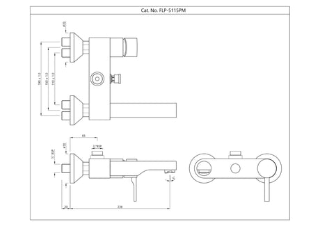 SINGLE LEVER WALL MIXER WITH PROVISION FOR CONNECTION TO EXPOSED SHOWER PIPE - JAQUAR FAUCETS -  ( BLACK CHROME - FLORENTINE PRIME - 0x15 mm - 0inchX0.5inch )