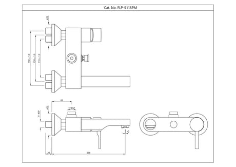 SINGLE LEVER WALL MIXER WITH PROVISION FOR CONNECTION TO EXPOSED SHOWER PIPE - JAQUAR FAUCETS -  ( CHROME - FLORENTINE PRIME - 0x15 mm - 0inchX0.5inch )