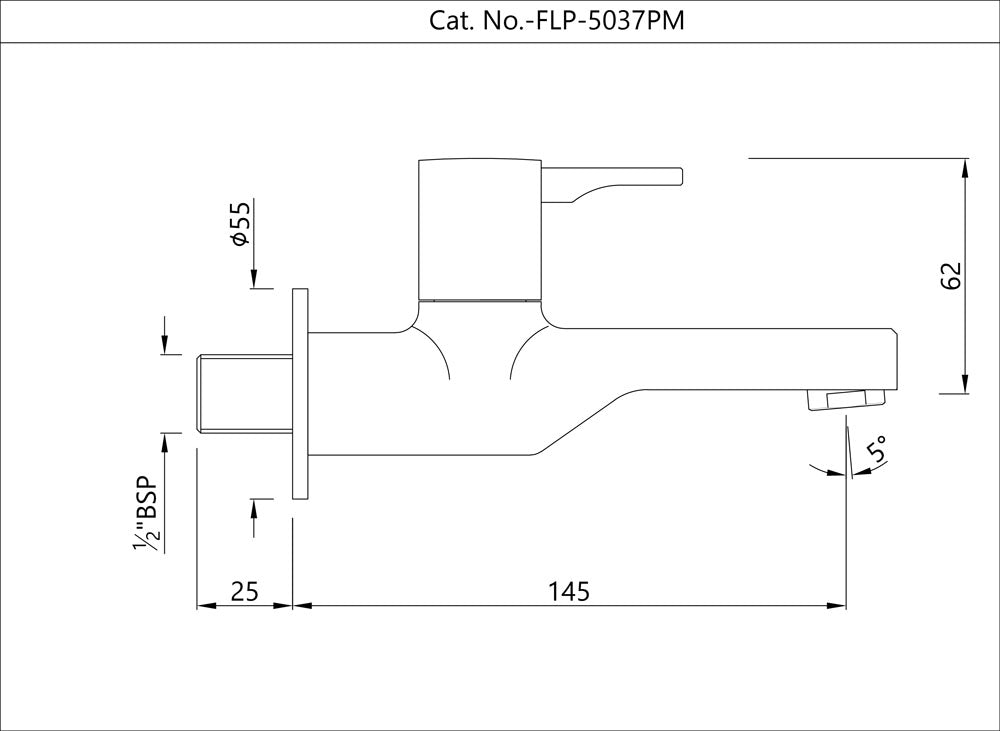 BIB COCK WITH WALL FLANGE - JAQUAR FAUCETS -  ( BLACK MATT - FLORENTINE PRIME - 0x15 mm - 0inchX0.5inch )