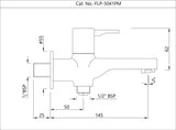 2 WAY BIB COCK WITH WALL FLANGE - JAQUAR FAUCETS -  ( CHROME - FLORENTINE PRIME - 0x15 mm - 0inchX0.5inch )