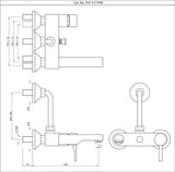 SINGLE LEVER BATH & SHOWER MIXER, WALL MOUNTED - JAQUAR FAUCETS -  ( BLACK MATT - FLORENTINE PRIME - 0x15 mm - 0inchX0.5inch )