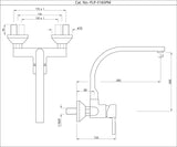 SINGLE LEVER SINK MIXER WITH SWINGING SPOUT ON UPPER SIDE (WALL MOUNTED) - JAQUAR FAUCETS -  ( BLACK MATT - FLORENTINE PRIME - 0x15 mm - 0inchX0.5inch )
