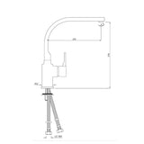 SIDE SINGLE LEVER SINK MIXER WITH SWINGING SPOUT (TABLE MOUNTED)- JAQUAR FAUCETS -  ( BLACK MATT - FLORENTINE PRIME - 0x15 mm - 0inchX0.5inch )