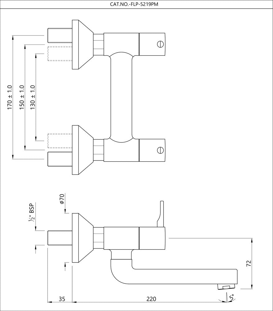 WALL MIXER NON-TELEPHONIC SHOWER ARRANGEMENT - JAQUAR FAUCETS -  ( CHROME - FLORENTINE PRIME - 0x15 mm - 0inchX0.5inch )